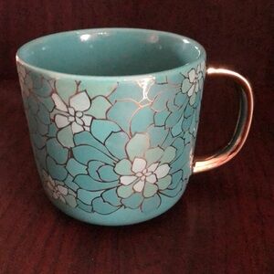 Thyme gold trim floral mug